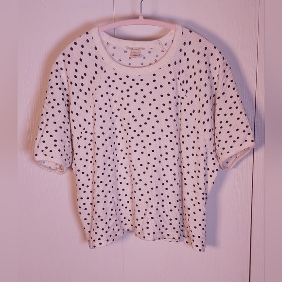 Madewell Waffle Knit Pajama Tee in Tossed Dot Size Medium 100% Cotton Comfy Soft - Picture 12 of 12